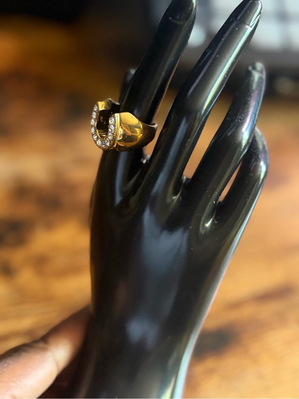 Gold Horseshoe Statement Ring - Women's Jewelry 9.5 - Picture 3 of 5